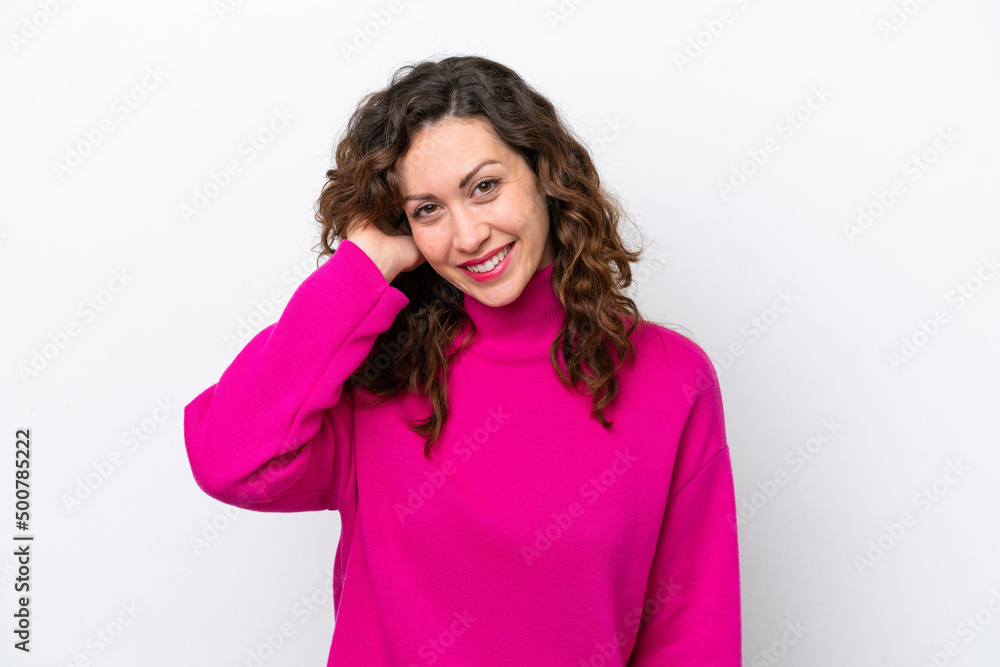 Young caucasian woman isolated on white background laughing Young caucasian woman isolated on white background laughing