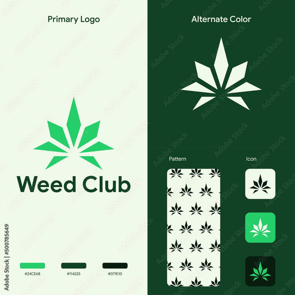 elegant marijuana weed logo concept elegant marijuana weed logo concept