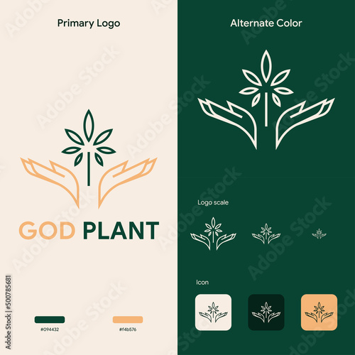 elegant marijuana weed logo concept
