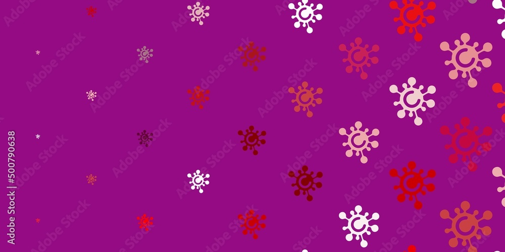 Light Pink, Red vector pattern with coronavirus elements. Light Pink, Red vector pattern with coronavirus elements.