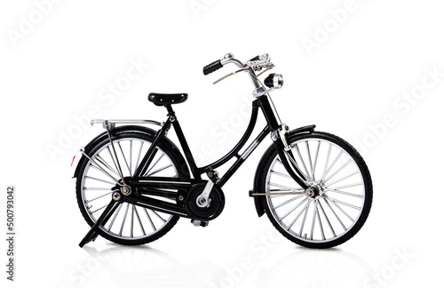 Black bike on white background