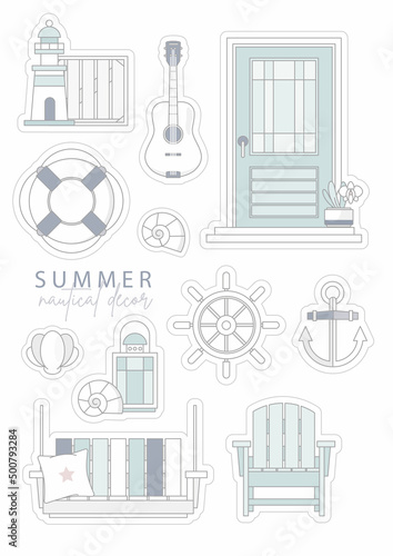 Summer Front Porch Furniture and Nautical Decor 