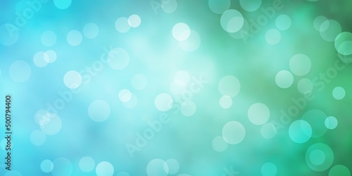 Light Blue, Green vector pattern with spheres.