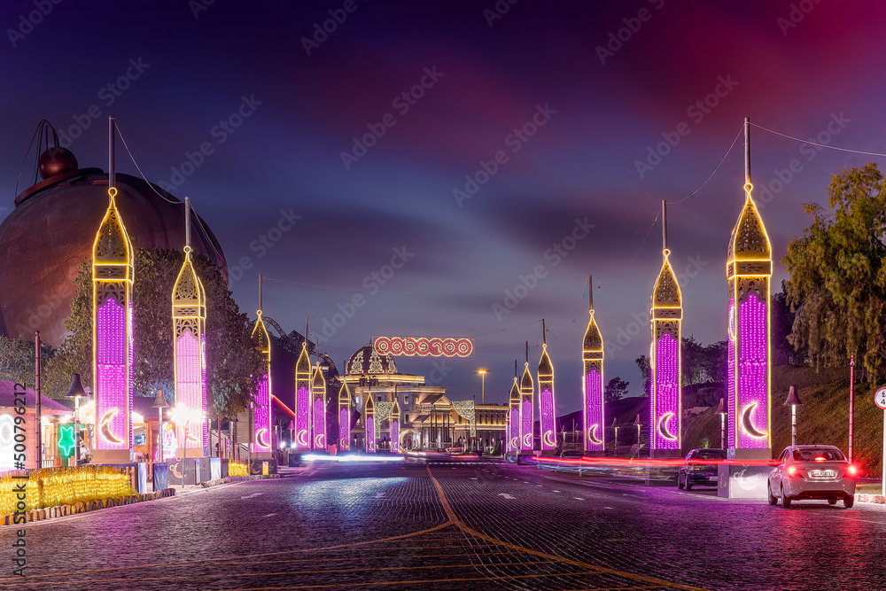 Fototapeta premium Katara Cultural Village decorated in Ramadan at night