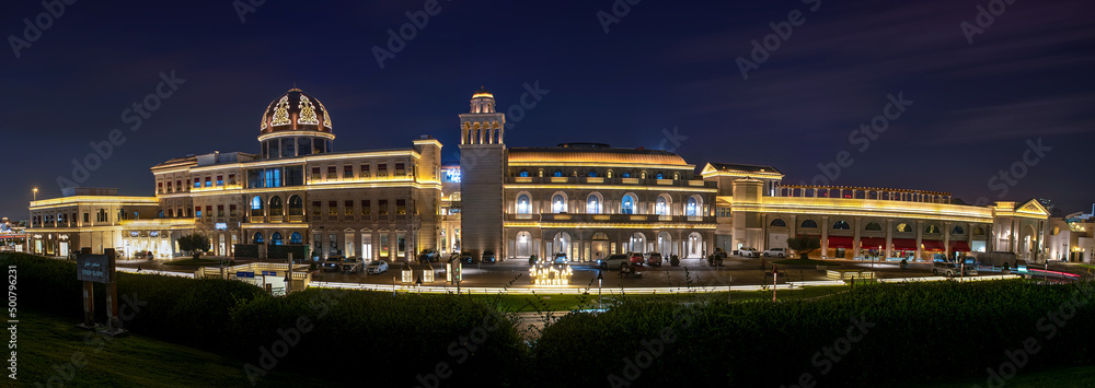 Naklejka premium Katara Kultural village view of Galeries Lafayette, popular touristic destination in Doha, Qatar