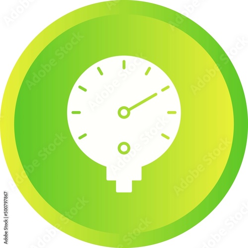 Unique Pressure Gauge Vector Glyph Icon
