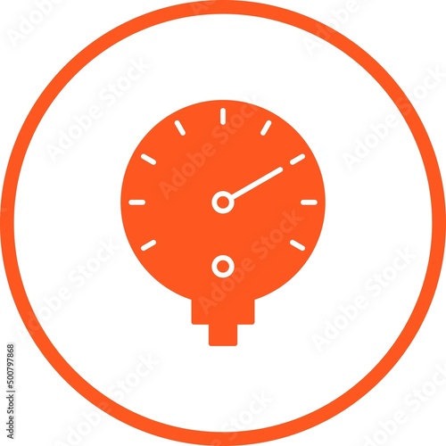 Unique Pressure Gauge Vector Glyph Icon