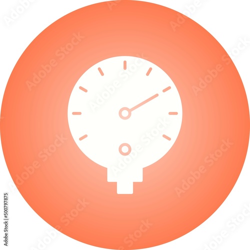 Unique Pressure Gauge Vector Glyph Icon