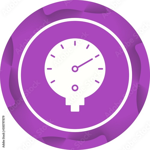 Unique Pressure Gauge Vector Glyph Icon