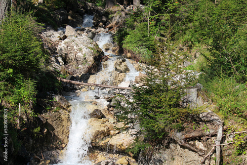 Fast river in the alps in s unny day.