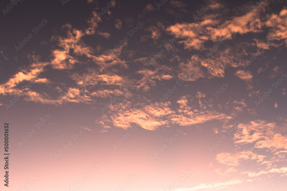 Fototapeta premium Colorful clouds in the sky at sunrise or sunset. Natural natural background.