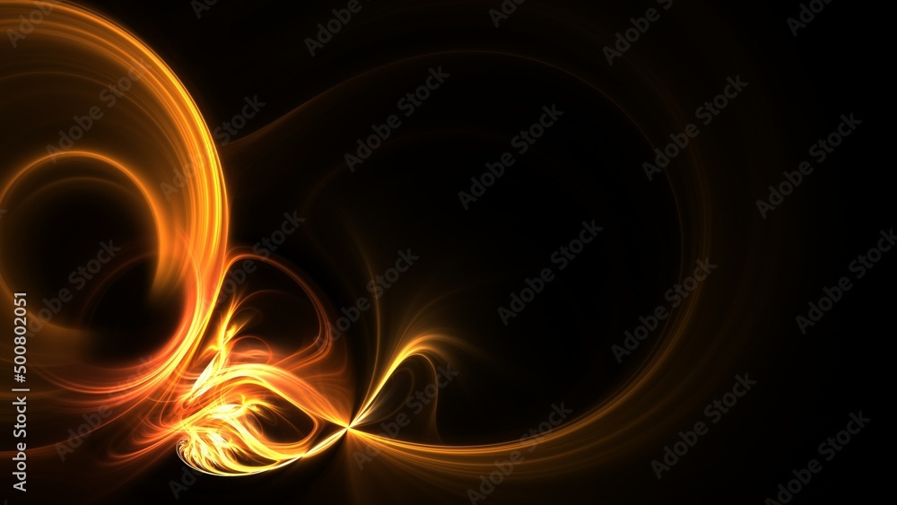 abstract fire frame in yellow and dark background