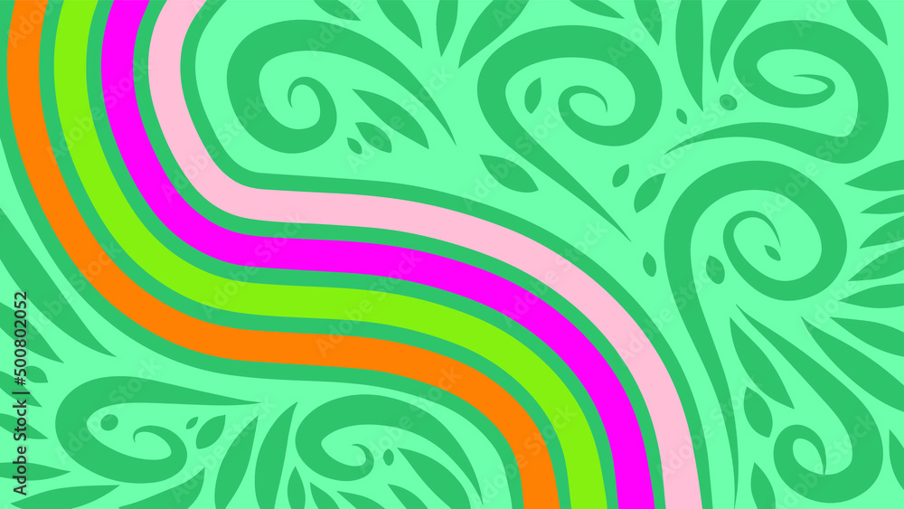 desain Latar belakang abstrak dengan pusaran kurva gelombang ornamen arab garis lengkung dan gumpalan dalam warna pastel