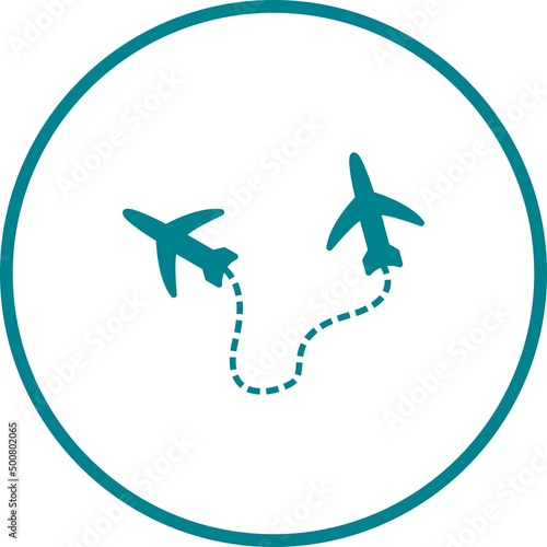 Unique Round Travel Flights Vector Glyph Icon