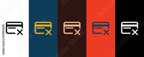 Credit card cancel icon illustration isolated vector sign symbol