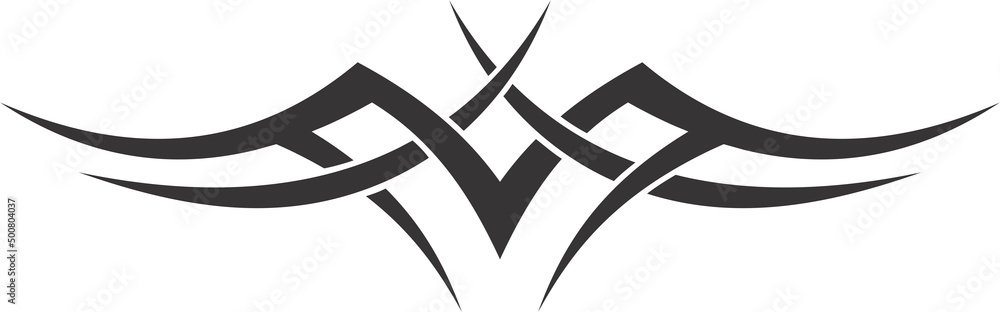 A beautiful illustration with tribal tatoo. Black color on a white background.