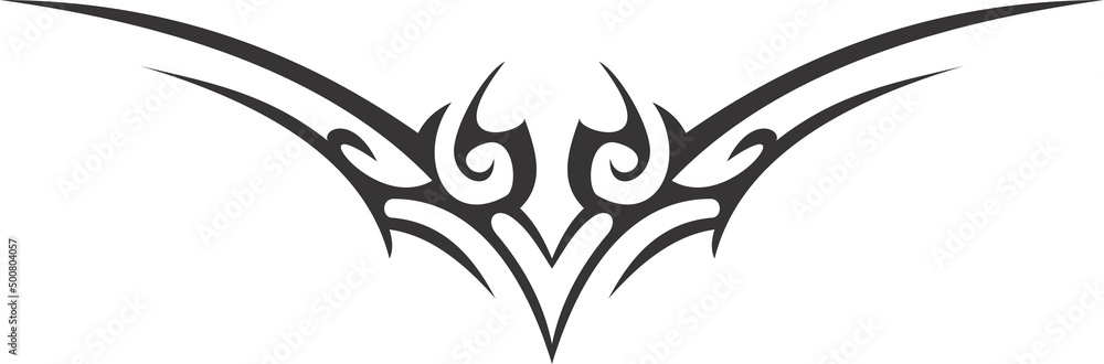Fototapeta premium A beautiful illustration with tribal tatoo. Black color on a white background.