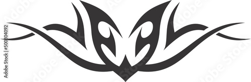 A beautiful illustration with tribal tatoo. Black color on a white background.