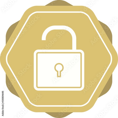 Unique Open Lock Vector Glyph Icon