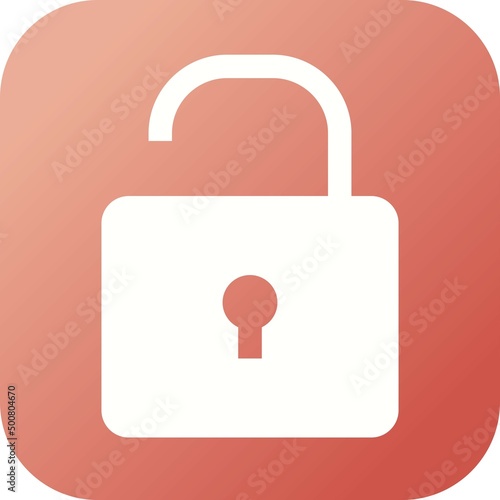 Unique Open Lock Vector Glyph Icon