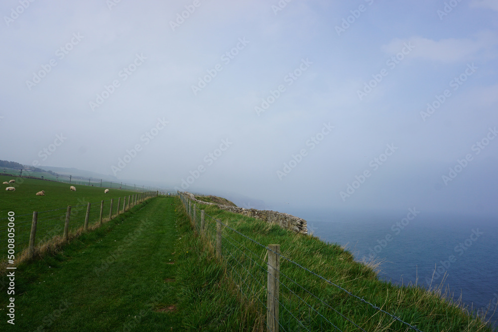 Approaching the Scottish border along the coastal path Approaching the Scottish border along the coastal path