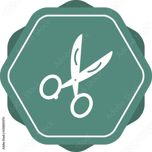Unique Scissors Vector Glyph Icon