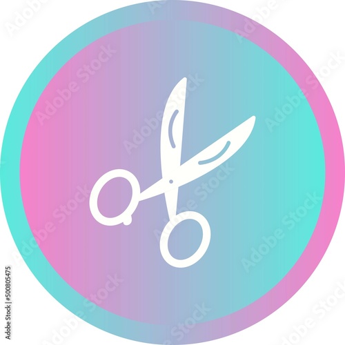Unique Scissors Vector Glyph Icon