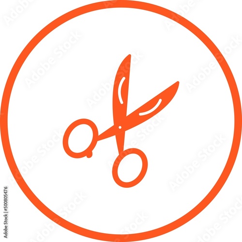 Unique Scissors Vector Glyph Icon