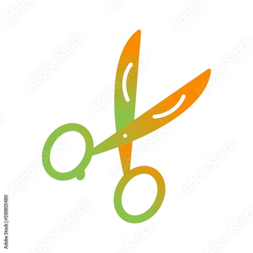 Unique Scissors Vector Glyph Icon