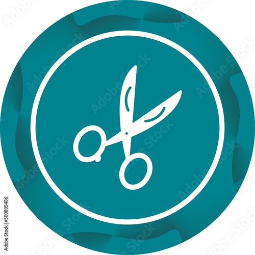 Unique Scissors Vector Glyph Icon