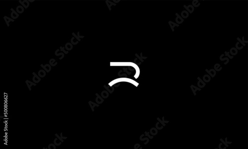 Unique logo design letter R on black background
