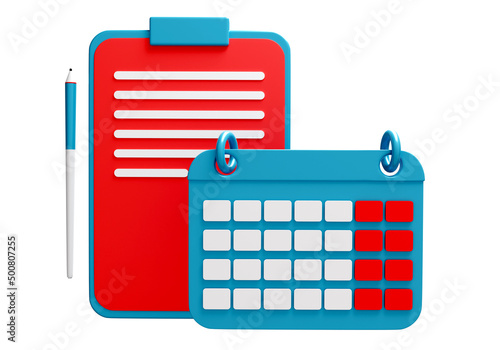 Note board and calendar. Cl...