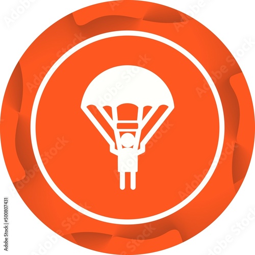 Unique Parachuter Vector Glyph Icon