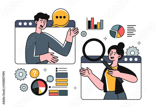 Gathering data concept