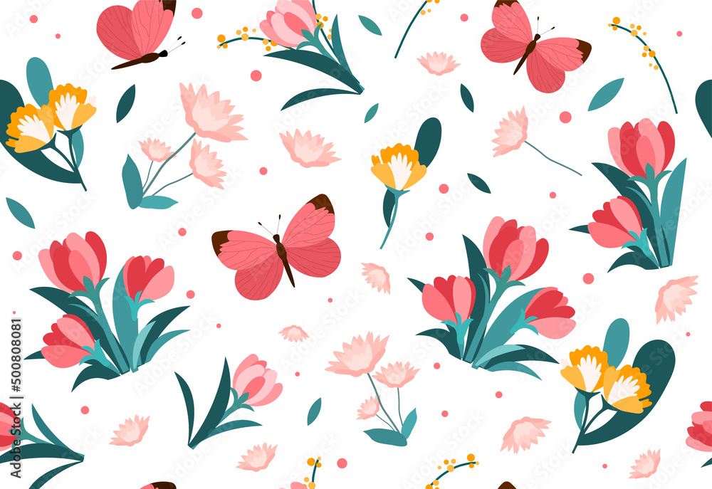 Spring seamless pattern