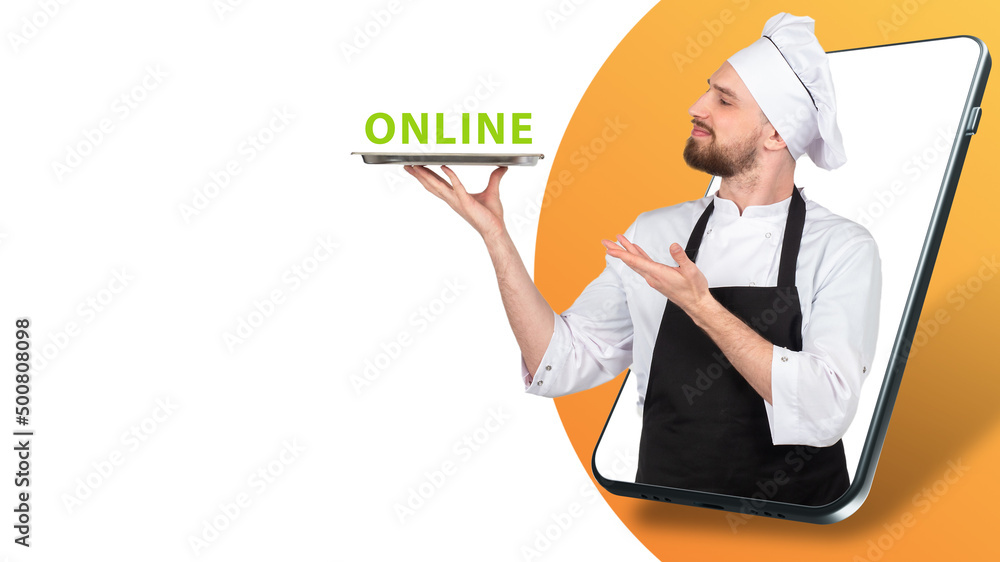 Fotografie Online ordering in cafes and restaurants
