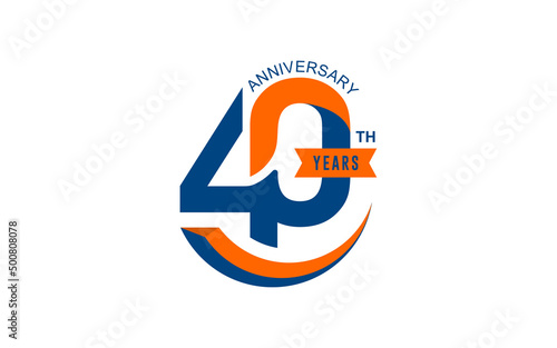 Illustration vector graphic of 40 years, Forty years celebrating anniversary logo design template
