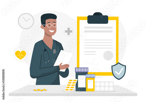 Doctor with medicines