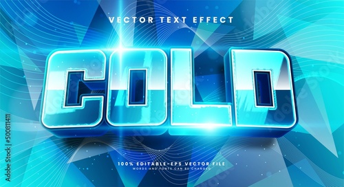 Cold 3d editable text effect with modern blue color.