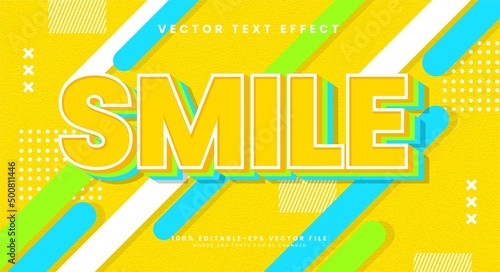 Smile editable text effect with simple layered colors, suitable for classic themed designs.