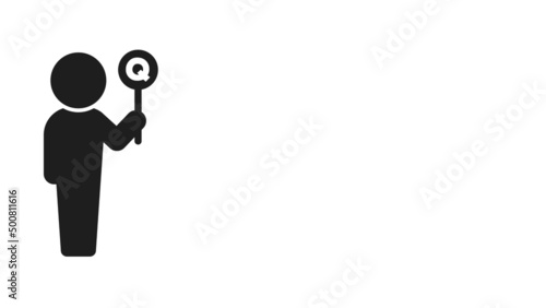アルファベットのQの文字が書かれたプラカードを持っている人のアイコン - 問題・質問・クイズのイメージ素材
