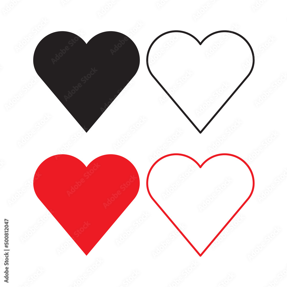 Hearts collection. Love, romance concept. Happy valentines day decoration. Vector illustration. stock image. 