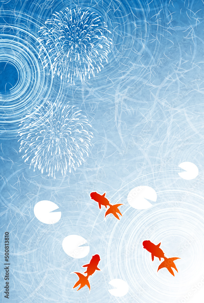 金魚 花火 渦巻 背景 Stock Vector Adobe Stock