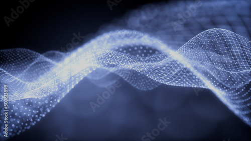 Data Transfer Concept. Blue, Futuristic Digital Style. 3D Render.