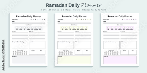 Ramadan daily planner logbook journal and tracker printable interior design template