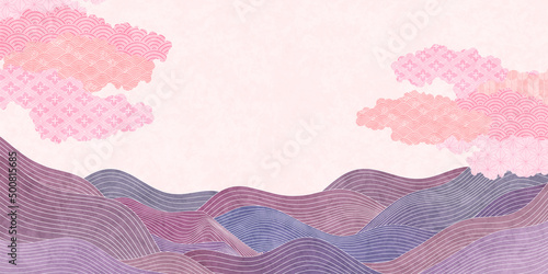 雲　波　和柄　背景