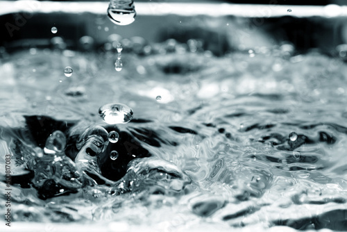 Foto Macro shot of liquid drop