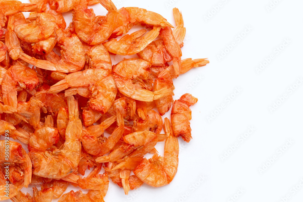 Dried shrimp in white background. Dried shrimp in white background.