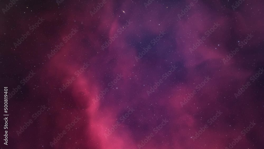 Space background. Camera is flying through the blue and magenta coloured nebula. The stars are everywhere around Space background. Camera is flying through the blue and magenta coloured nebula. The stars are everywhere around