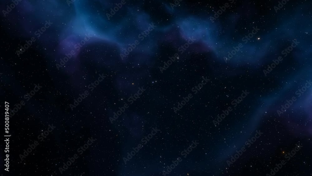 Space background. Camera is flying through the blue and magenta coloured nebula. The stars are everywhere around Space background. Camera is flying through the blue and magenta coloured nebula. The stars are everywhere around